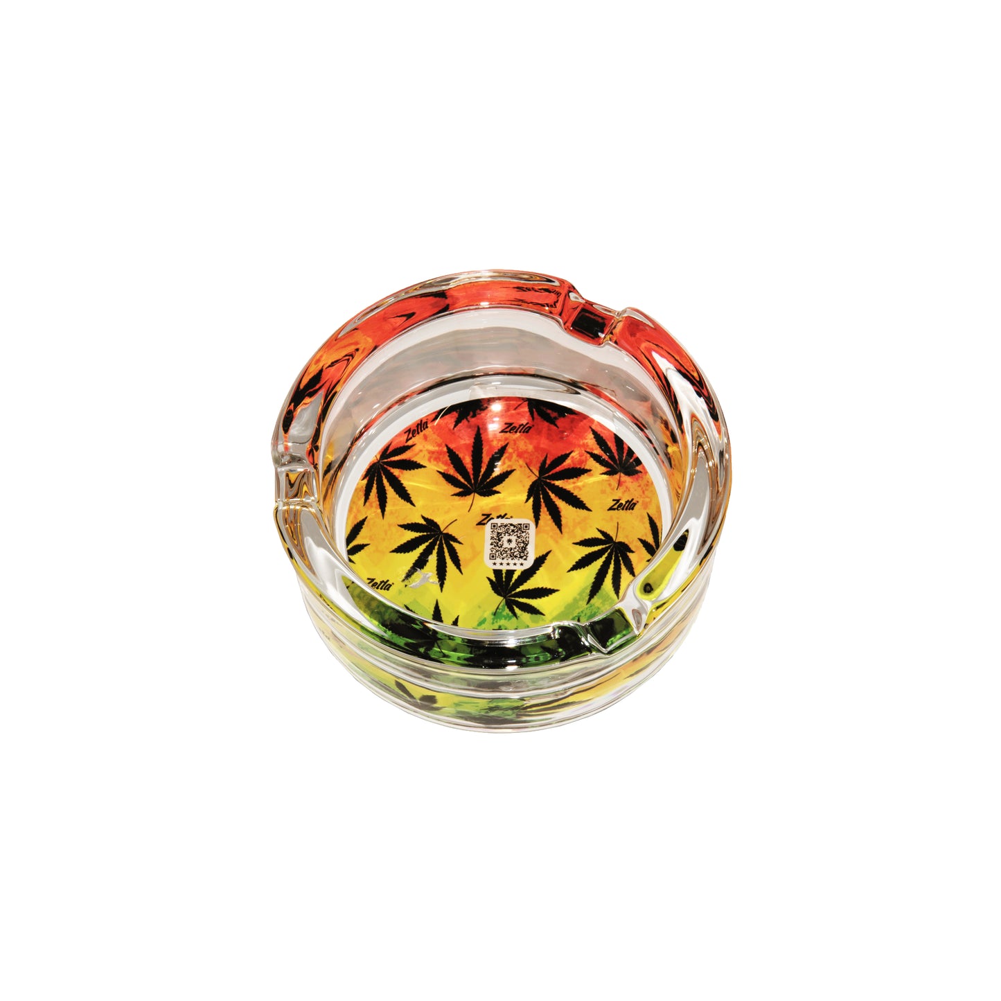 Zetla Glass Ashtray – Artistic Mixed Design | Round Weed Ashtray for Indoor & Outdoor Use