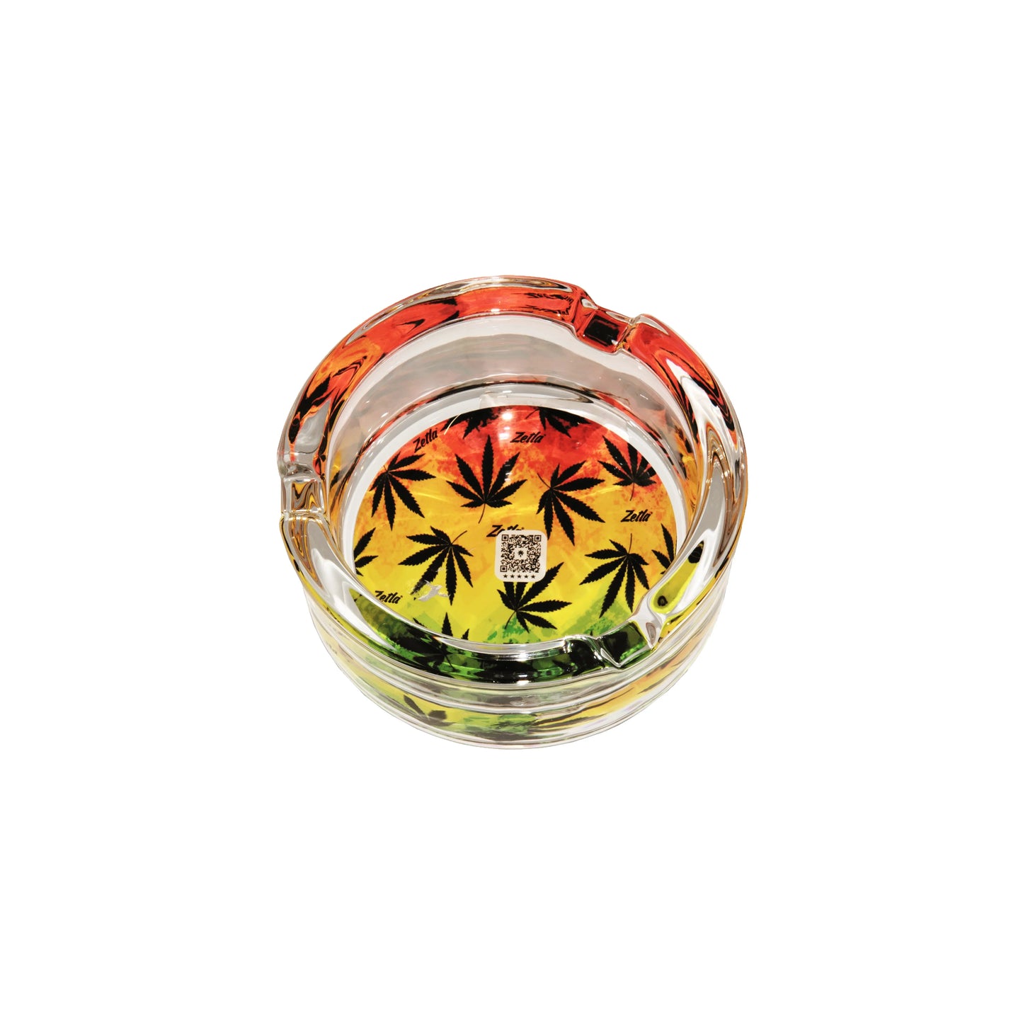 Zetla Glass Ashtray – Artistic Mixed Design | Round Weed Ashtray for Indoor & Outdoor Use