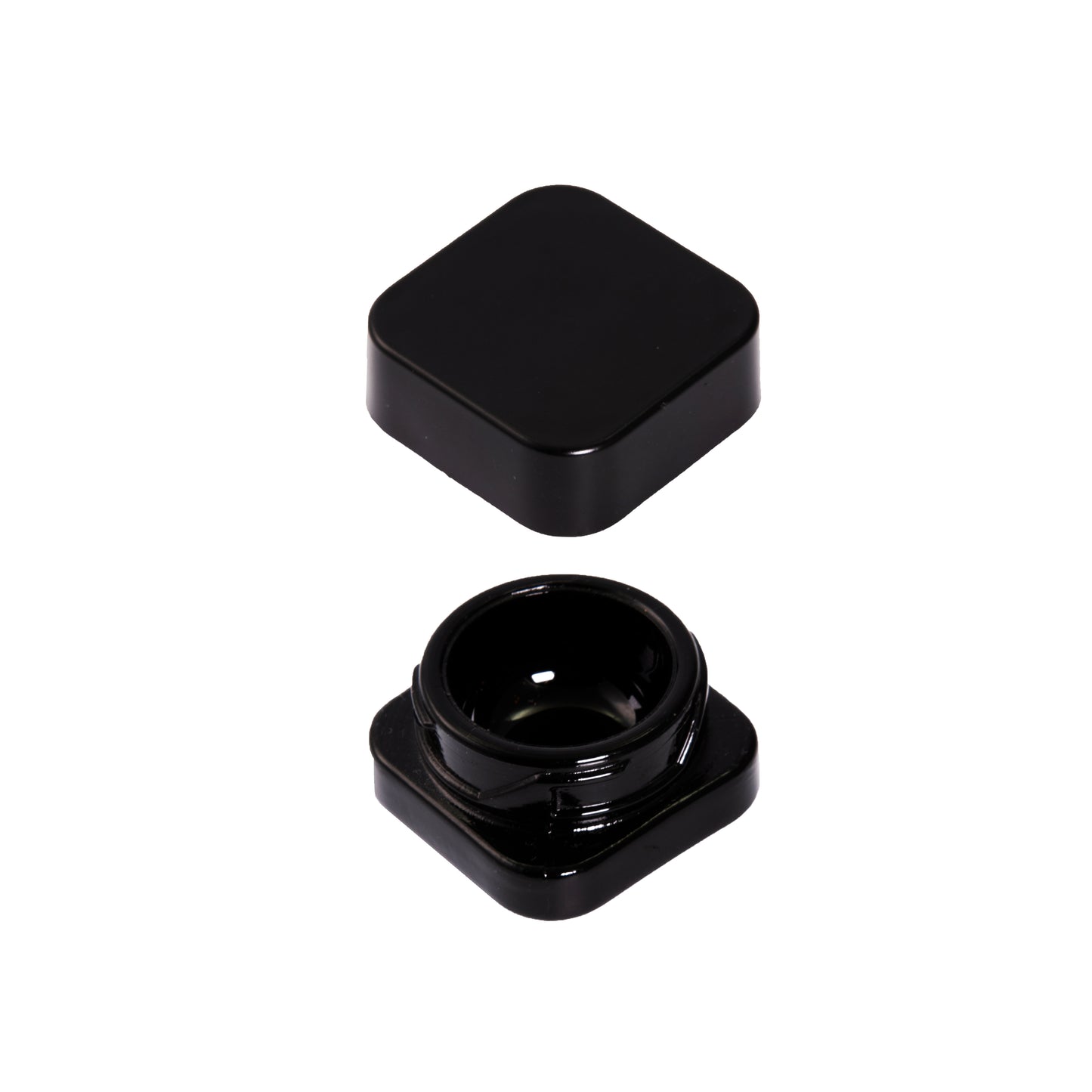 9 ML Black Square Glass JAR Child Resistant Black Lid Per 50 Pcs