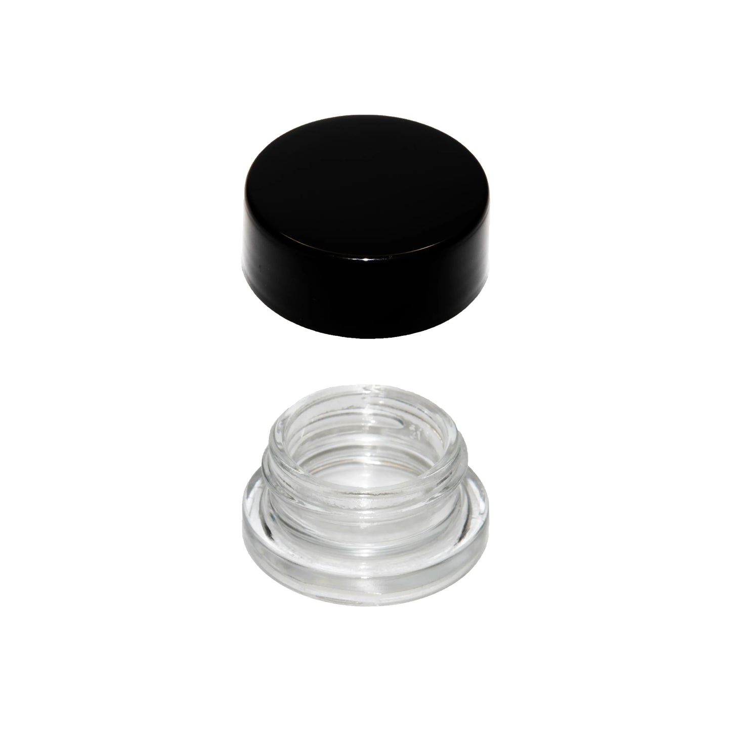 9 ML Round Glass Jar Child Resistant Black Lid Per 50 Pcs