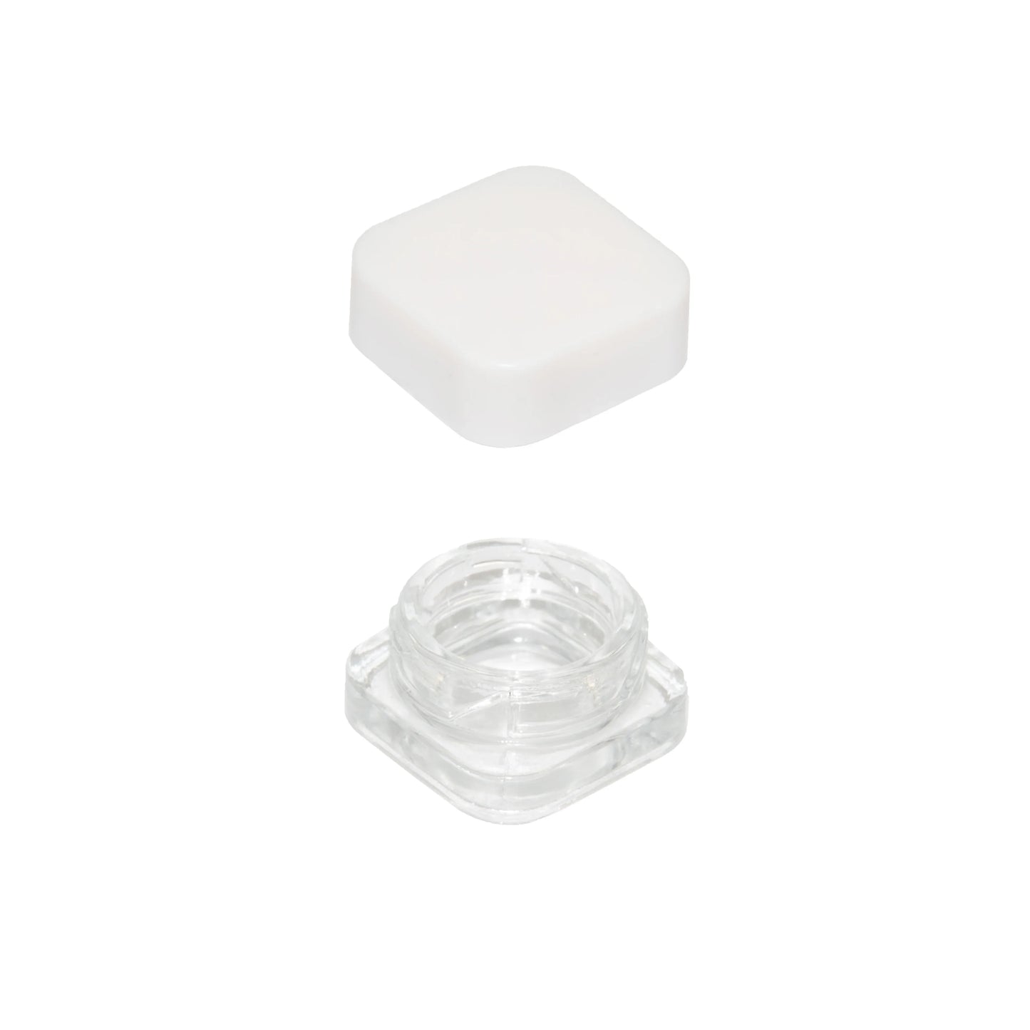 5 ML Square Glass JAR Child Resistant White Lid Per 50 Pcs