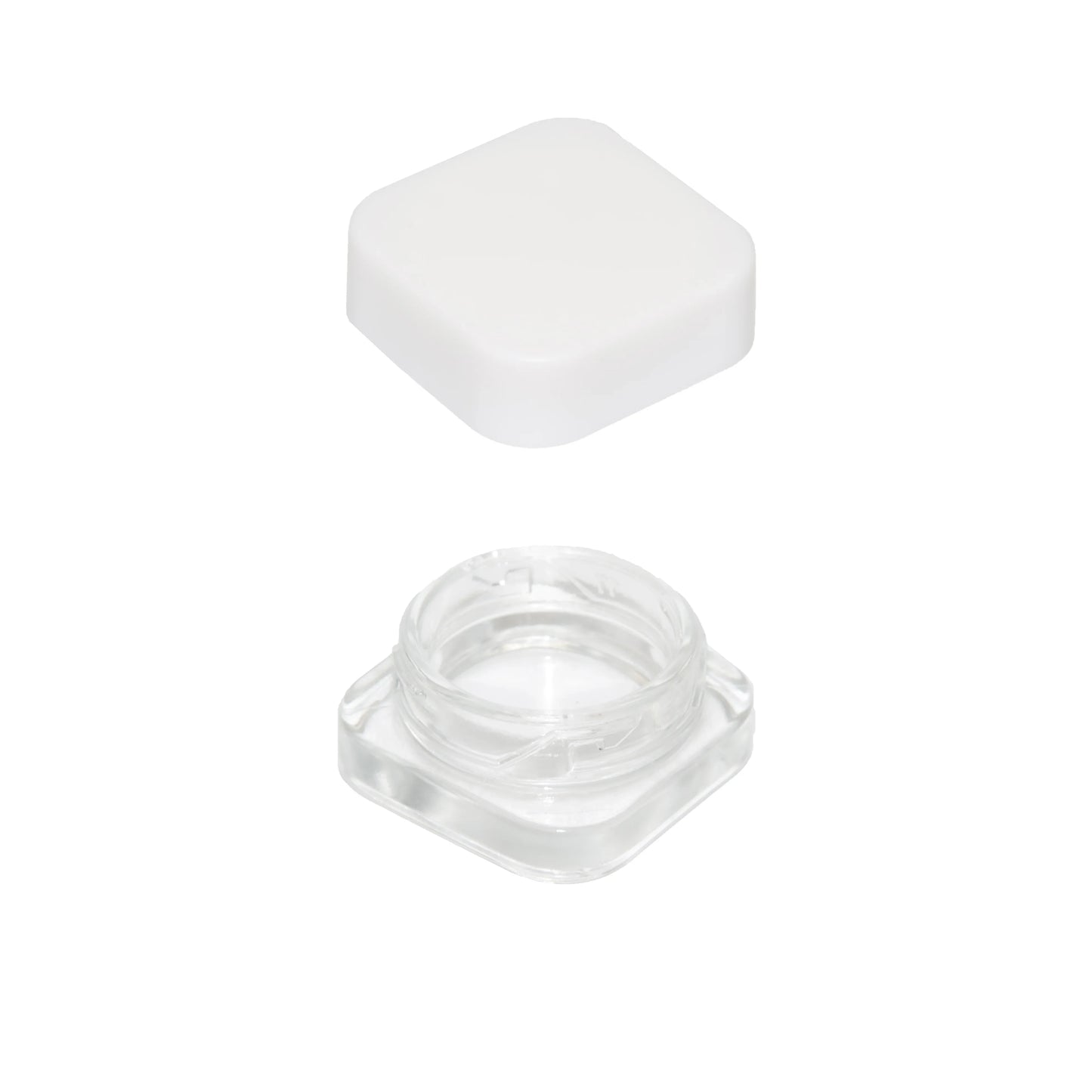 9 ML Square Glass Jar Child Resistant White Lid Per 50 Pcs