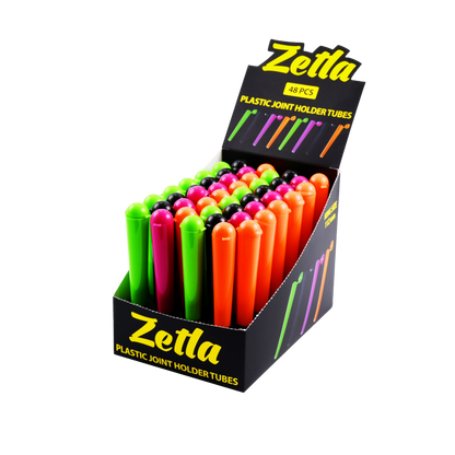 Zetla Plastic Joint Tubes 112mm – Airtight Pre-Roll Joint Case (48 Pack, Color Mix)
