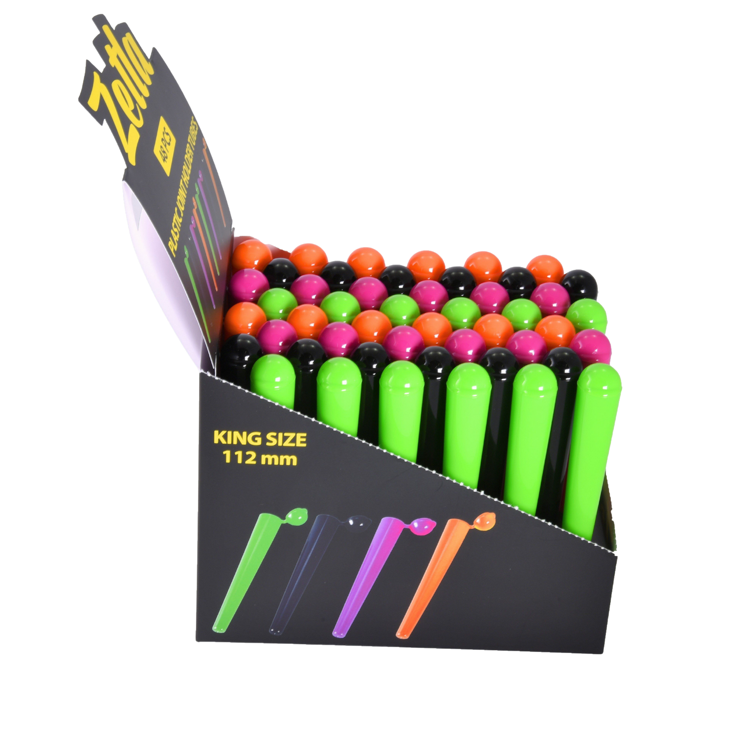 Zetla Plastic Joint Tubes 112mm – Airtight Pre-Roll Joint Case (48 Pack, Color Mix)