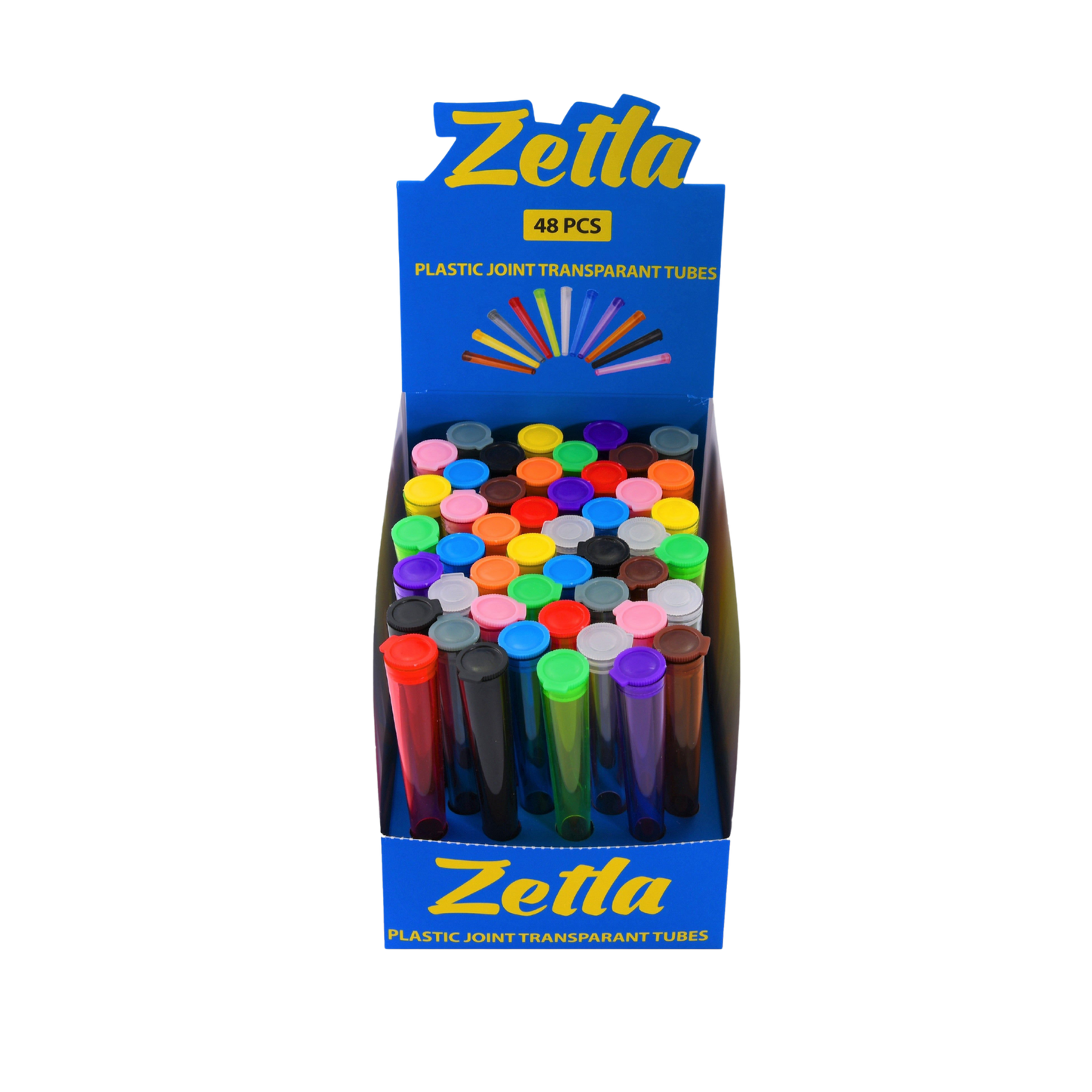 Zetla Plastic Joint Tubes 112mm - Transparent Airtight Pre-Roll Joint Case | 48-Pack