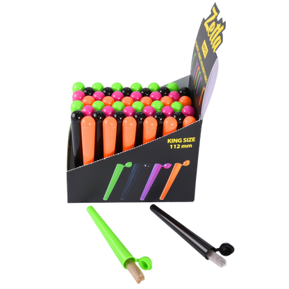 Zetla Plastic Joint Tubes 112mm – Airtight Pre-Roll Joint Case (48 Pack, Color Mix)