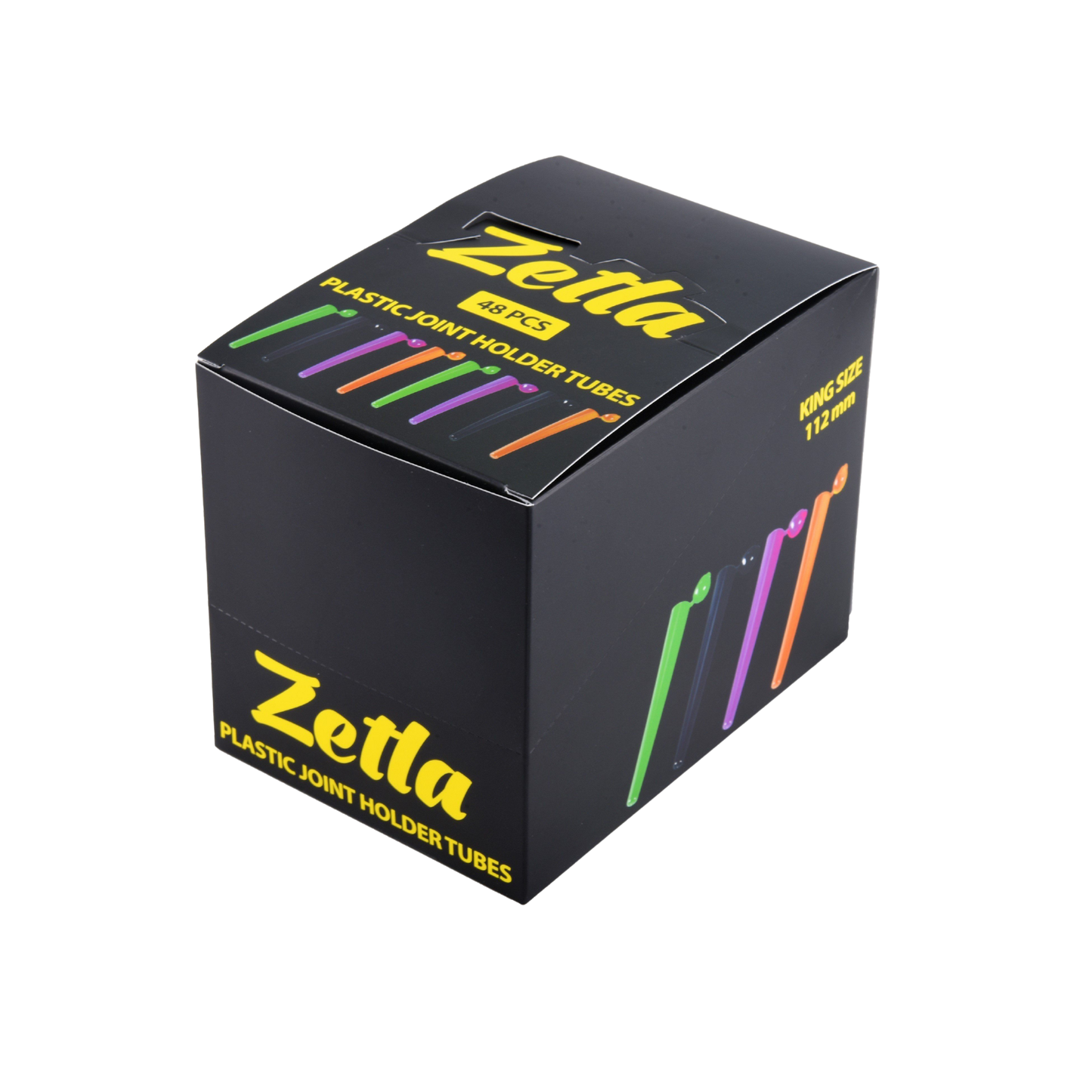 Zetla Plastic Joint Tubes 112mm – Airtight Pre-Roll Joint Case (48 Pack, Color Mix)