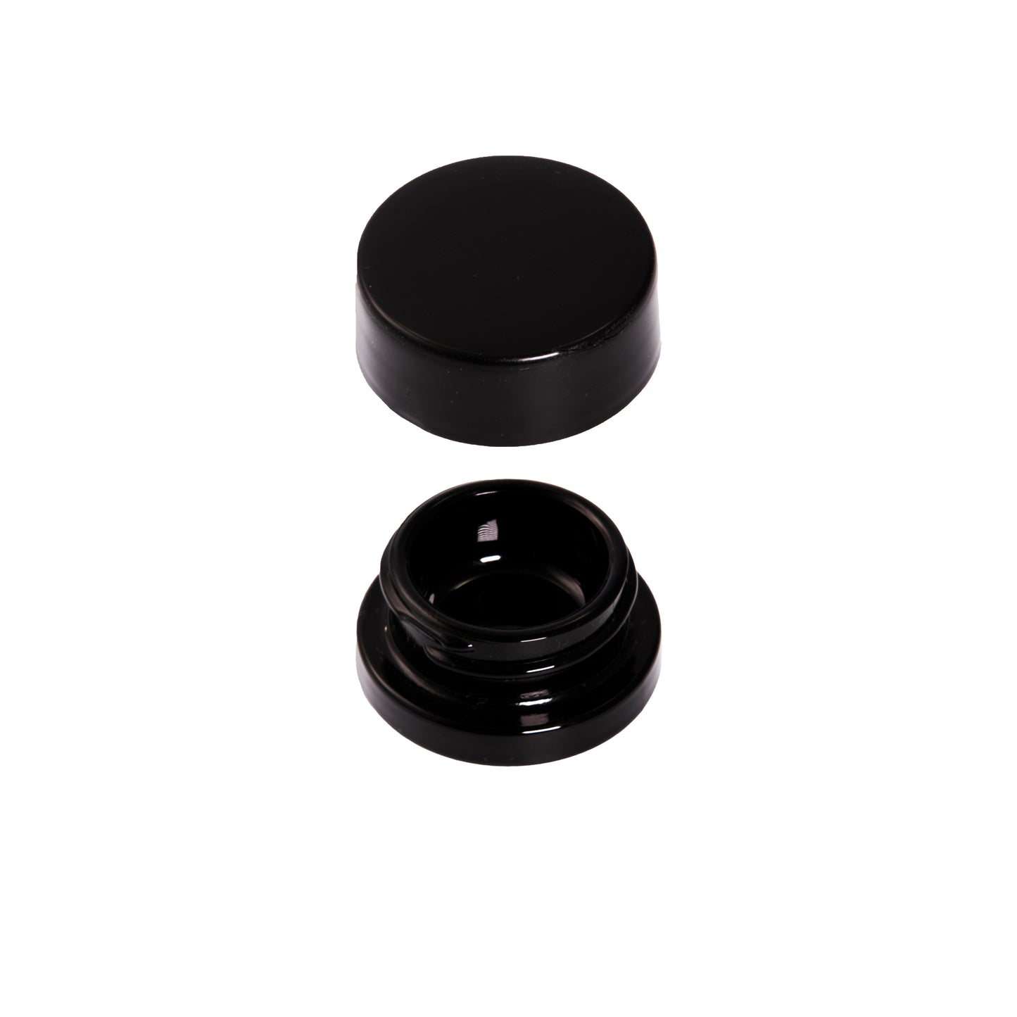 9 ML Black Round Glass Jar Child Resistant Black Lid Per 50 Pcs
