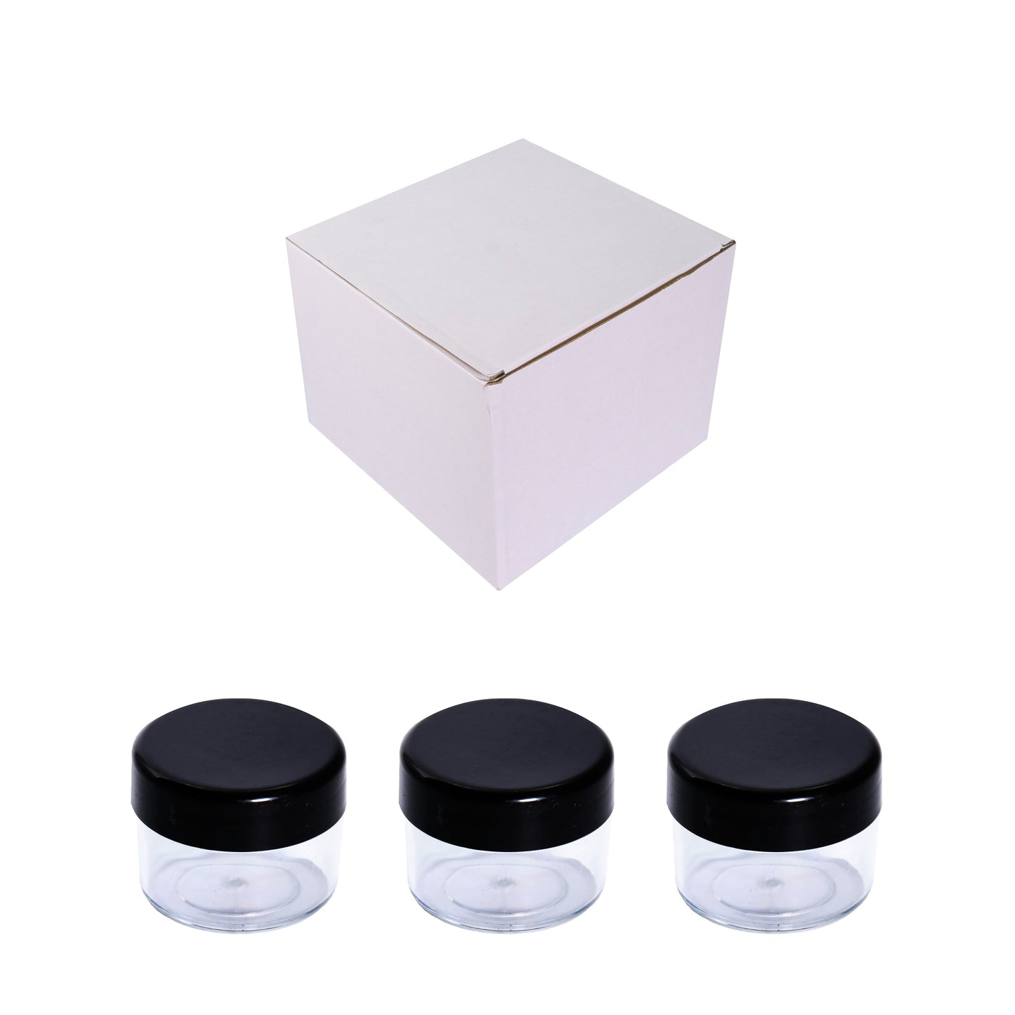 Plastic Boxes Round ( D4 ) + Lid ( 125 pcs )