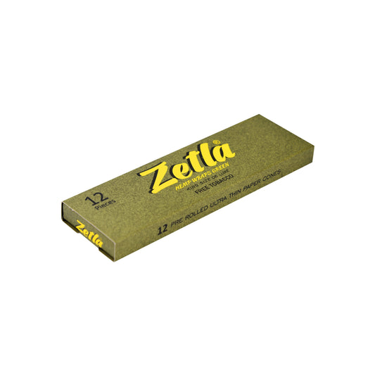 Zetla Pre Rolled Cones Hemp Wraps Green Natural King Size Deluxe 12/14 - Zetla