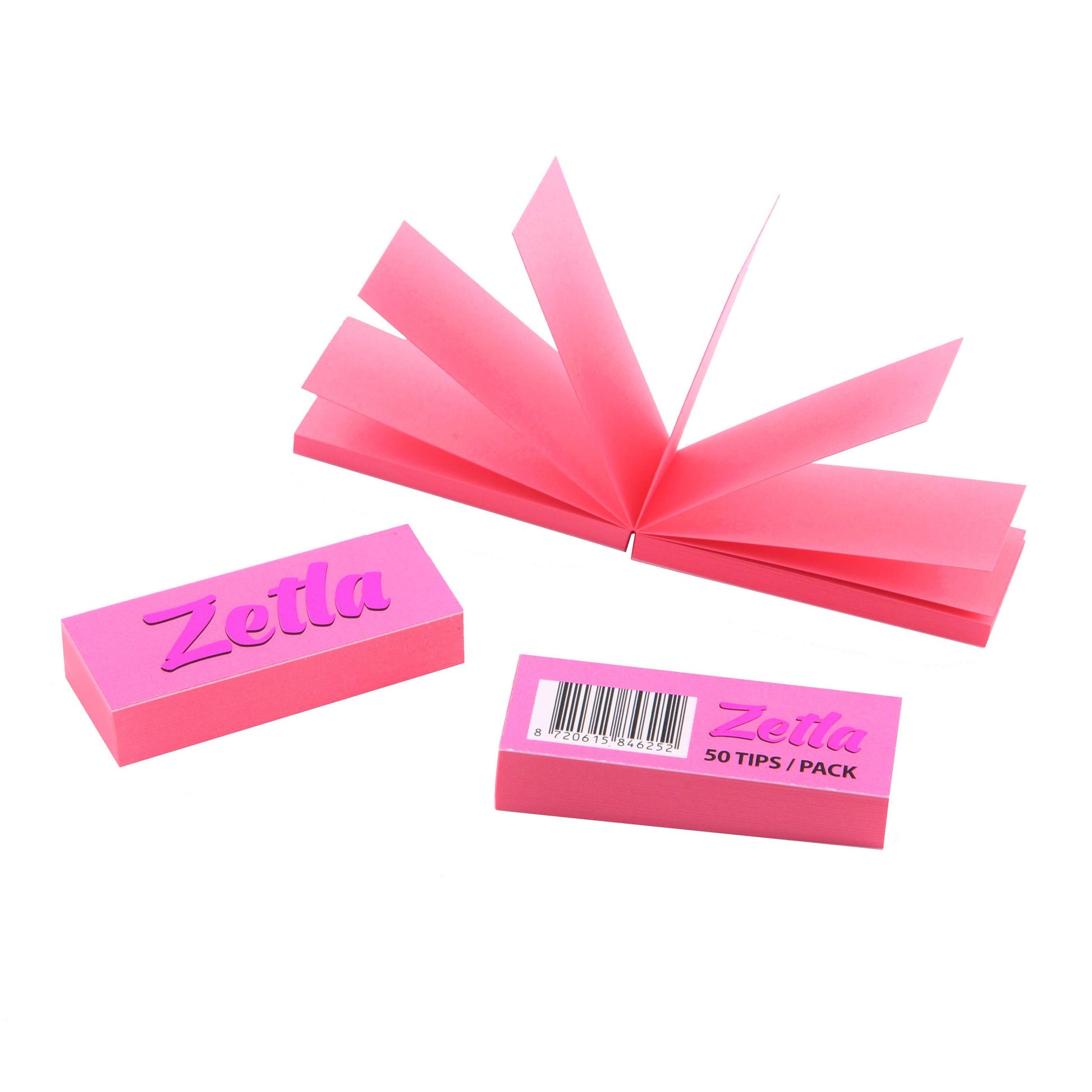 Zetla Rolling Papers Pink King Size Slim (50 Packs) + Zetla Filtertips Pink (100 Pcs) - Zetla