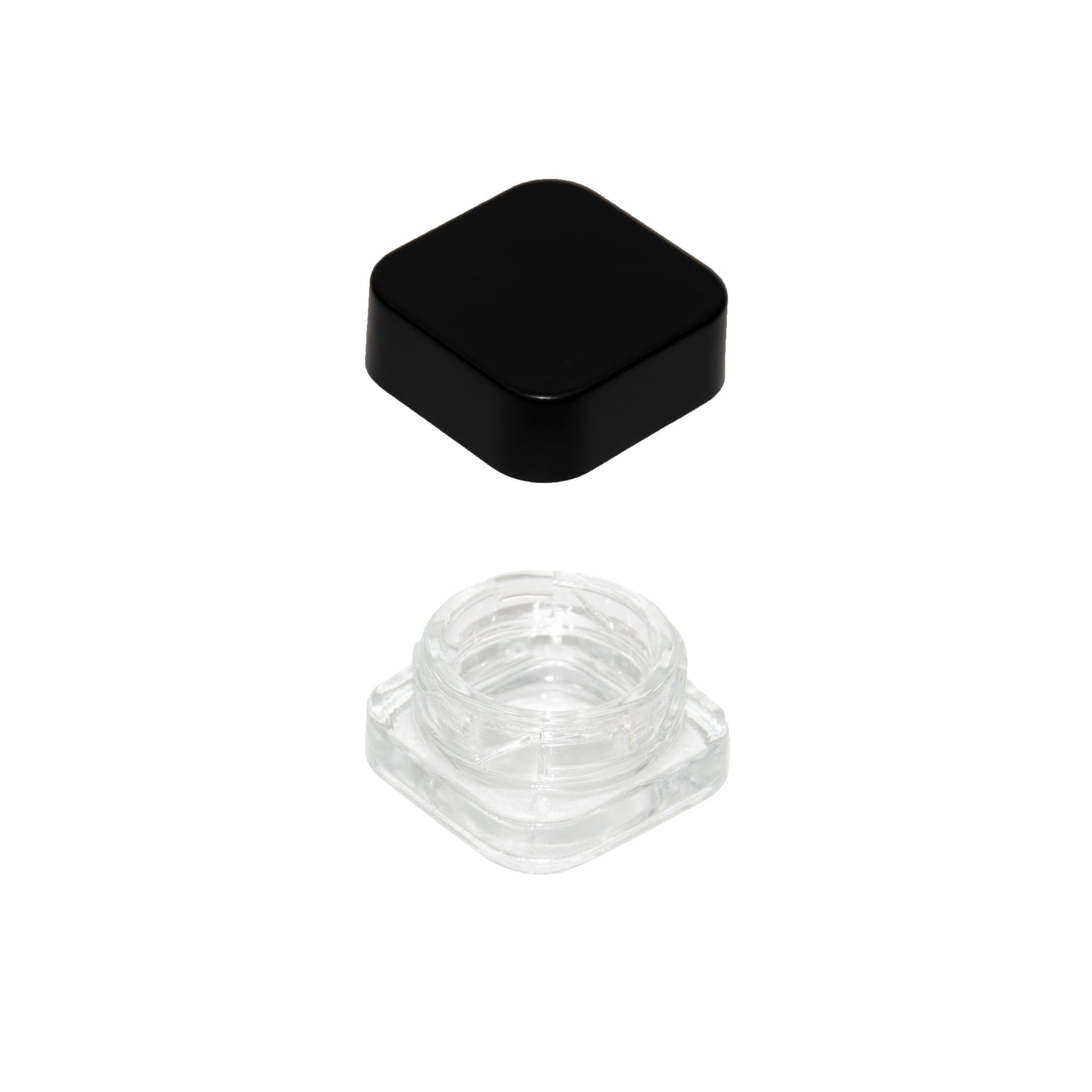 5 ML Square Glass Jar Child Resistant Black Lid Per 50 Pcs