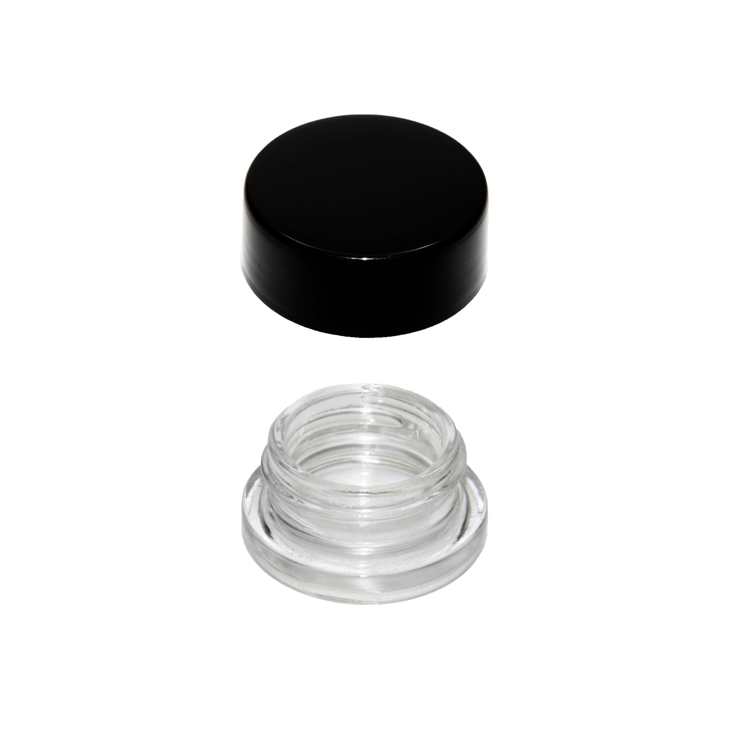 9 ML Round Glass Jar Child Resistant Black Lid Per 50 Pcs