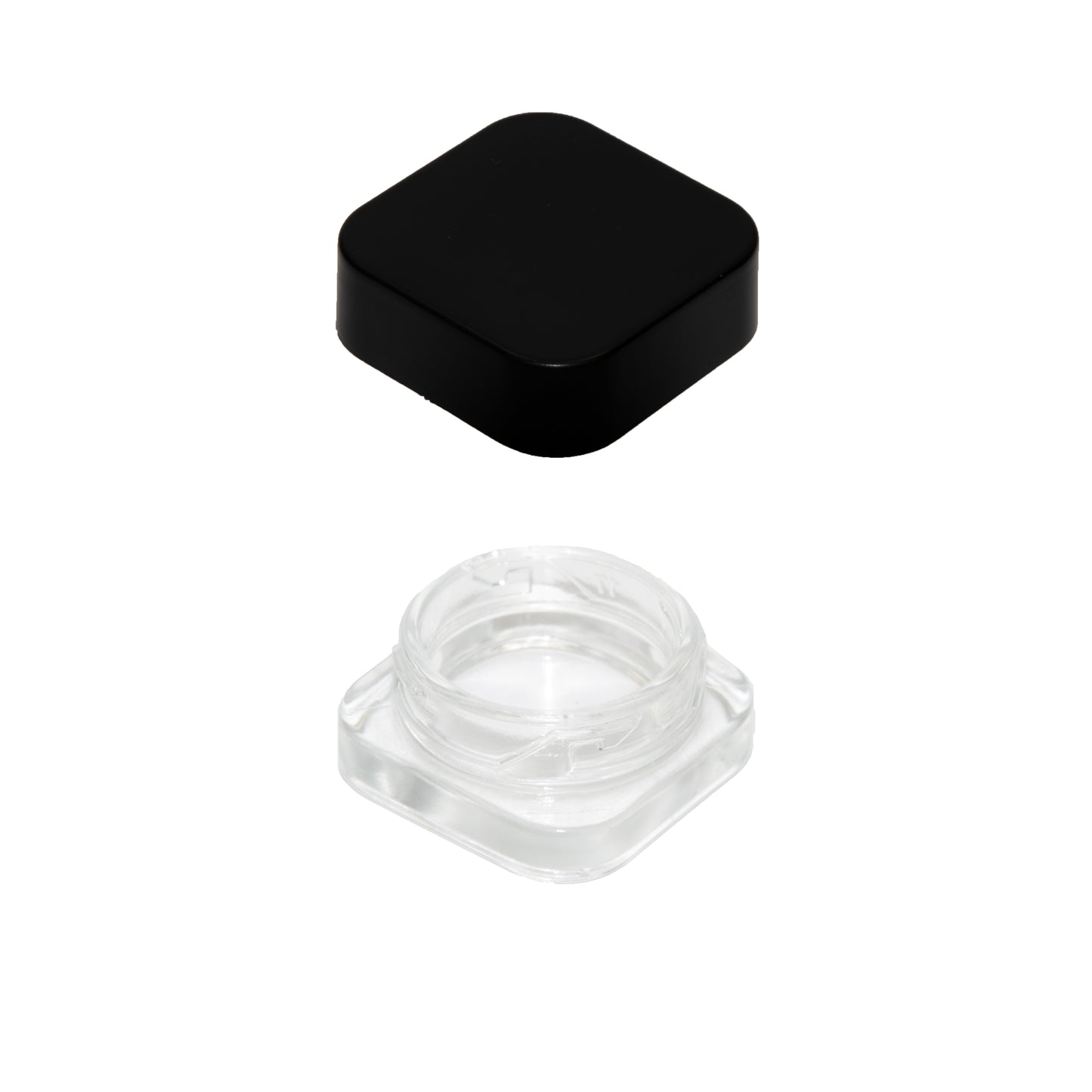 9 ML Square Glass JAR Child Resistant Black Lid Per 50 Pcs