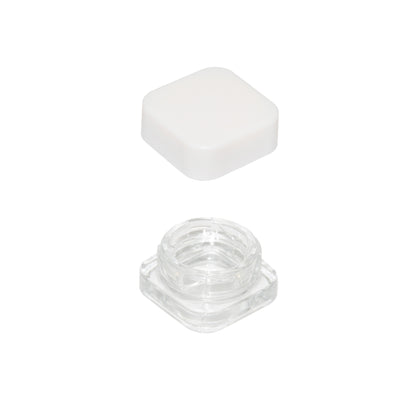 5 ML Square Glass JAR Child Resistant White Lid Per 50 Pcs