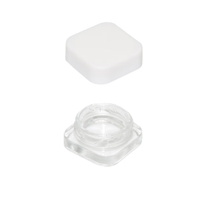 9 ML Square Glass Jar Child Resistant White Lid Per 50 Pcs