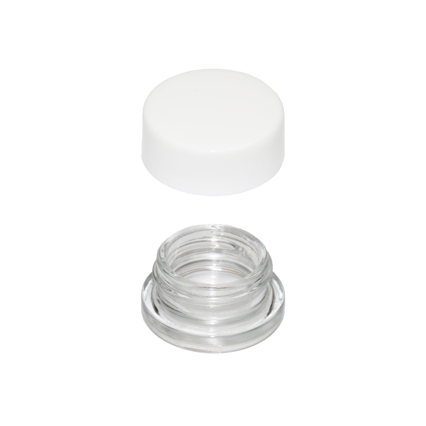 9 ML Round Glass JAR Child Resistant White Lid Per 50 Pcs