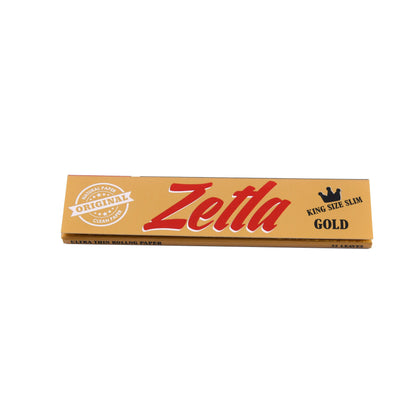 Zetla Rolling Papers Gold King Size Slim (100 Packs) - Zetla