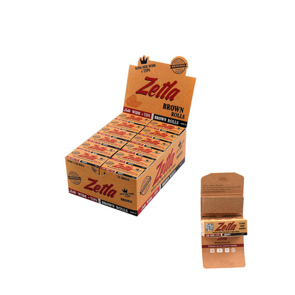Zetla Rolling Papers Brown Rolls K/S Wide + Filtertips (24 Packs)