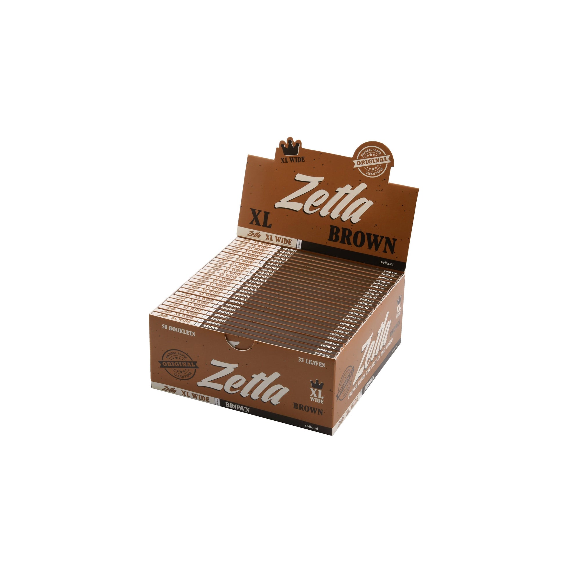 Zetla Rolling Papers Brown XL Size Wide (50 Packs) - Zetla