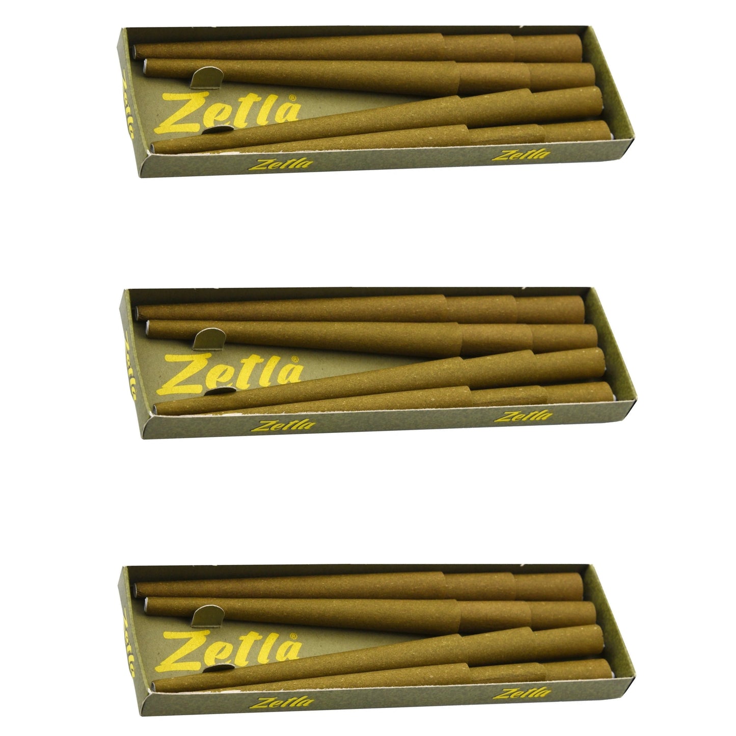 Zetla Pre Rolled Cones Hemp Wraps Green Natural King Size Deluxe (12 Pcs)
