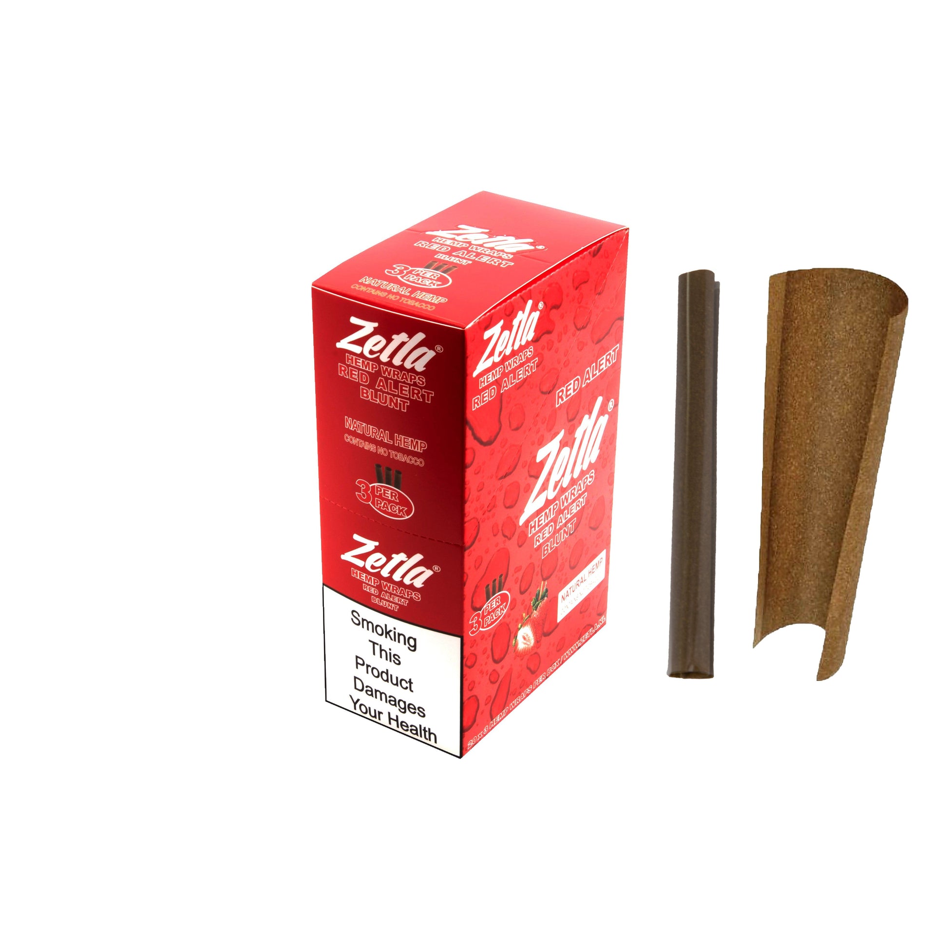 Zetla Hemp Wraps Red Alert ( 1 Packs / 3 Blunt ) - Zetla