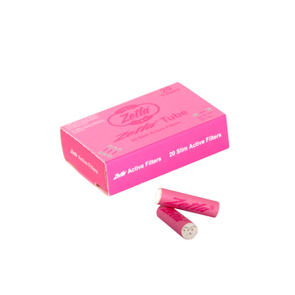Zetla Slim Active Filters Pink – Cleaner, Cooler Smoke with a Stylish Twist (7 mm, 20 Pack)