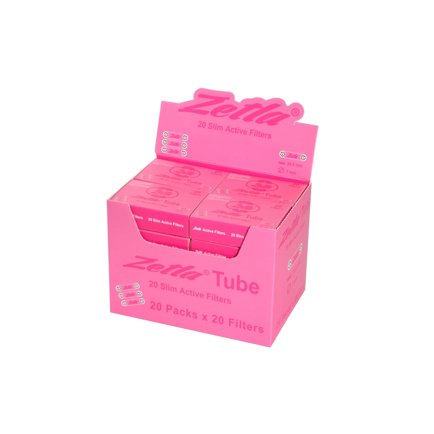 Zetla Slim Active Filters Pink – Cleaner, Cooler Smoke with a Stylish Twist (7 mm, 20 Pack)