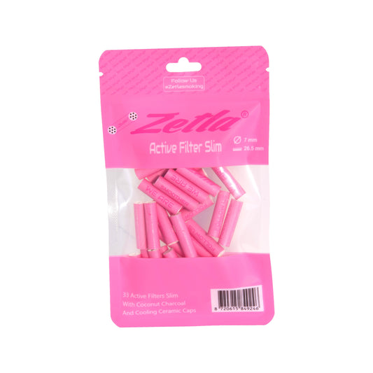 ZETLA ACTIVE FILTER SLIM PINK ( 33 Filters Per 1 Pack )