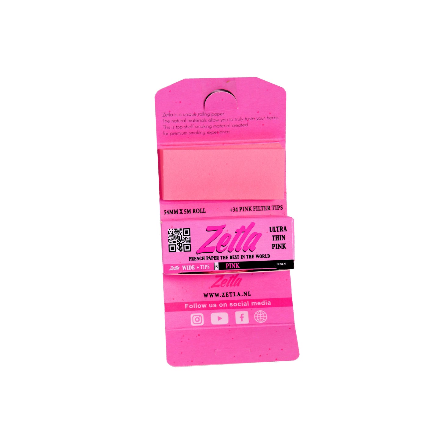 Zetla Rolling Papers Pink Rolls K/S wide + Filtertips (24 Packs)
