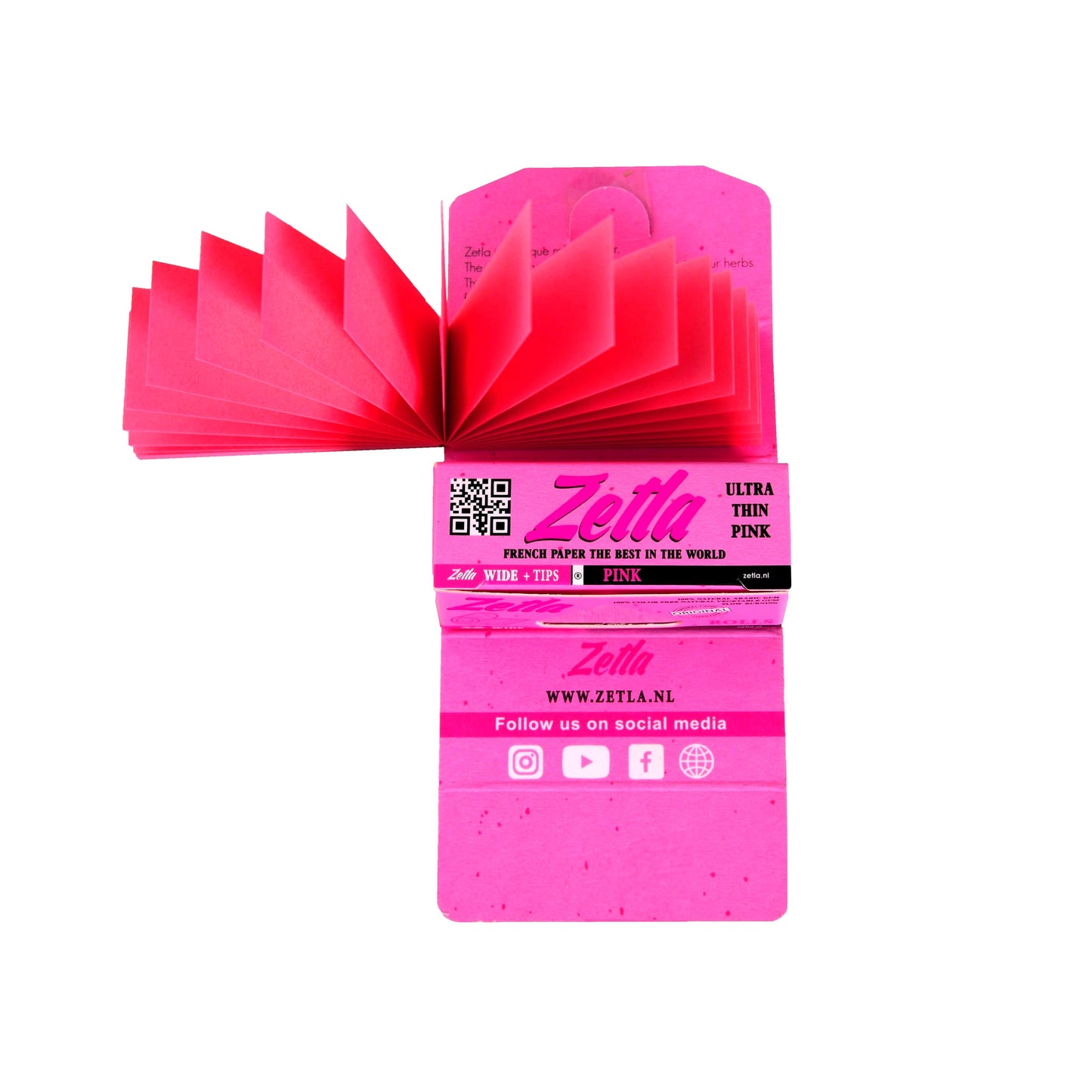 Zetla Rolling Papers Pink Rolls K/S wide + Filtertips (24 Packs)