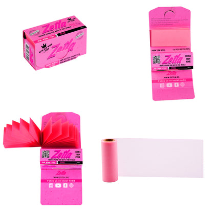 Zetla Rolling Papers Pink Rolls K/S wide + Filtertips (24 Packs)