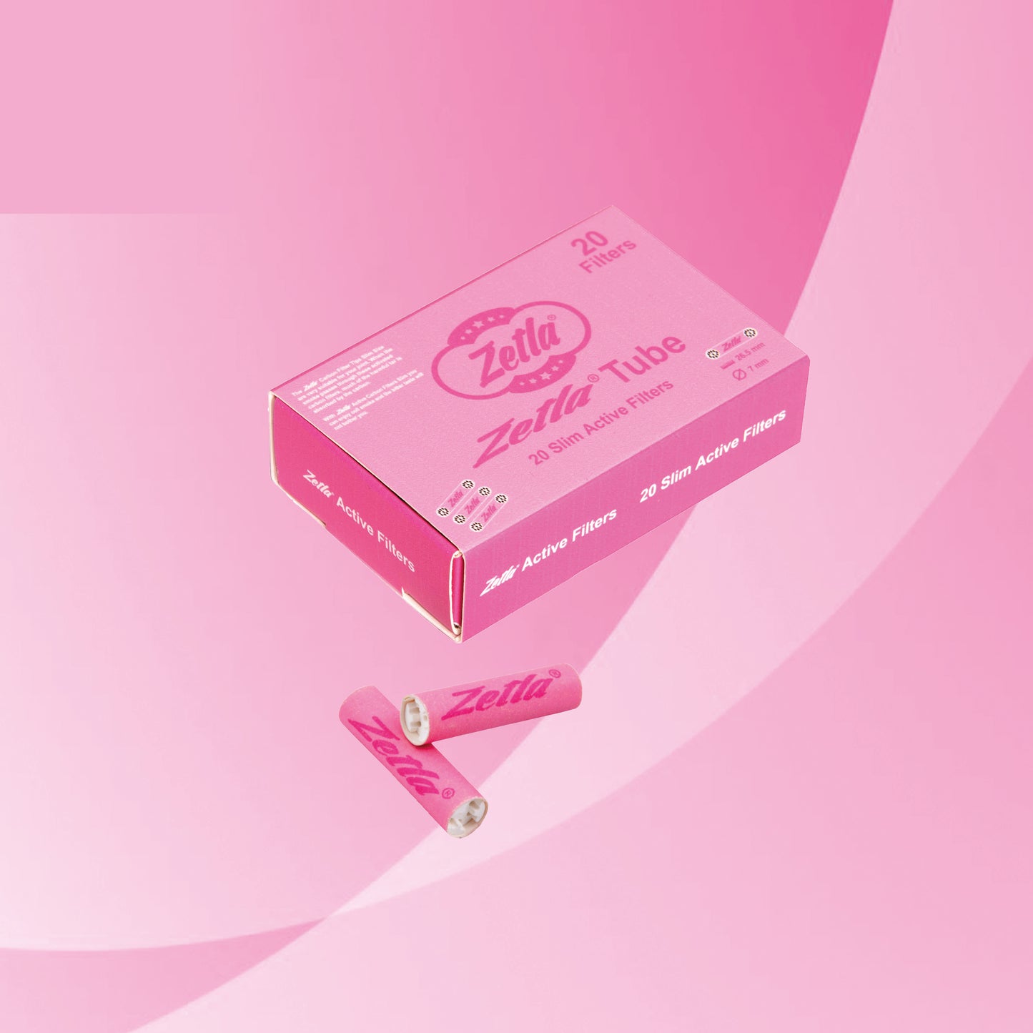 Zetla Slim Active Filters Pink – Cleaner, Cooler Smoke with a Stylish Twist (7 mm, 20 Pack)