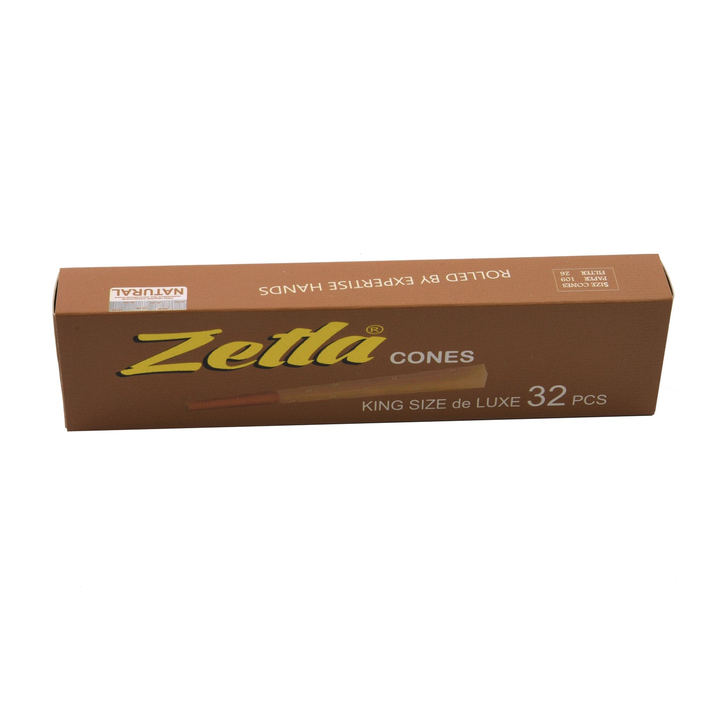 Conos Pre Enrollados Zetla Brown King Size Deluxe 32/12 (32 Pcs / 12 boxes)