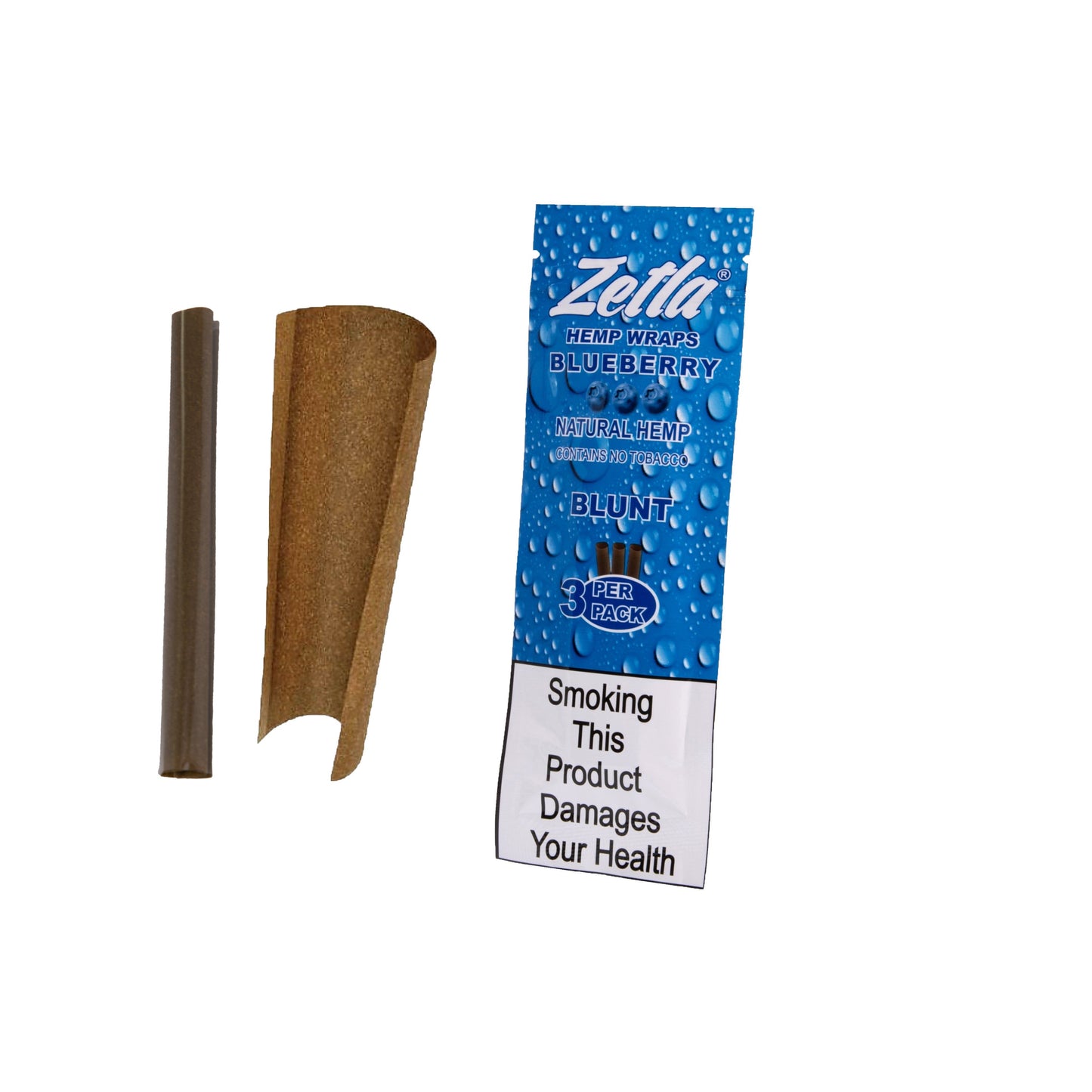 Zetla Hemp Wraps Blueberry ( 1 Packs / 3 Blunt ) - Zetla