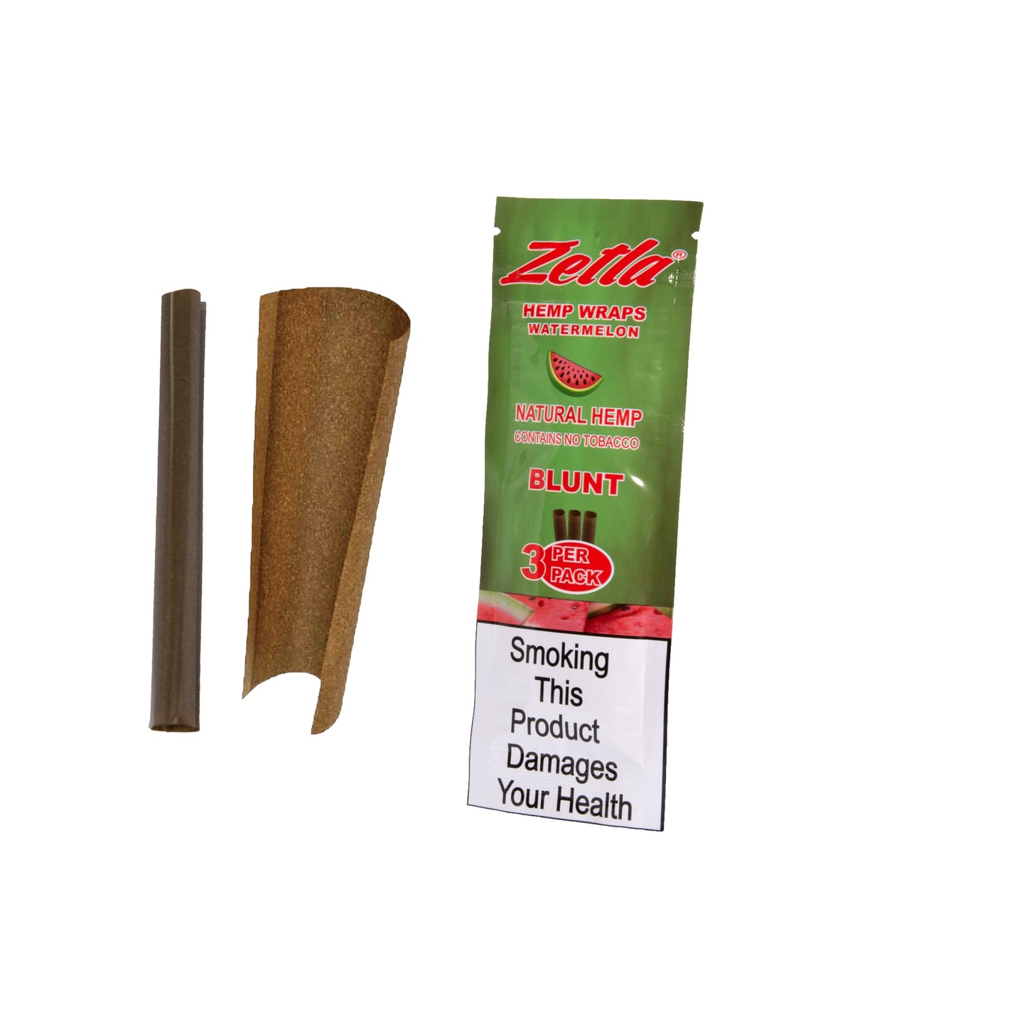 Zetla Hemp Wraps Watermelon ( 1 Packs / 3 Blunt ) - Zetla