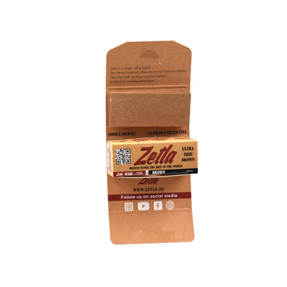 Zetla Rolling Papers Brown Rolls K/S Wide + Filtertips (24 Packs)