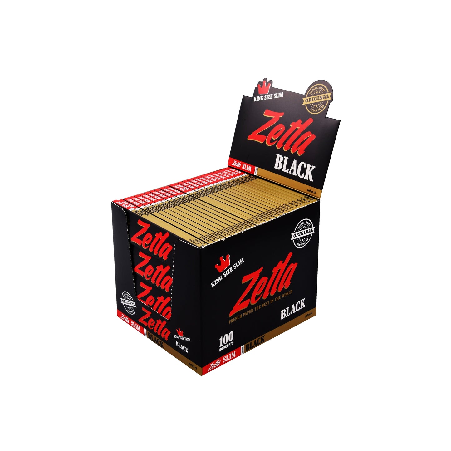 Zetla Rolling Papers Black King Size Slim (100 Packs) - Zetla