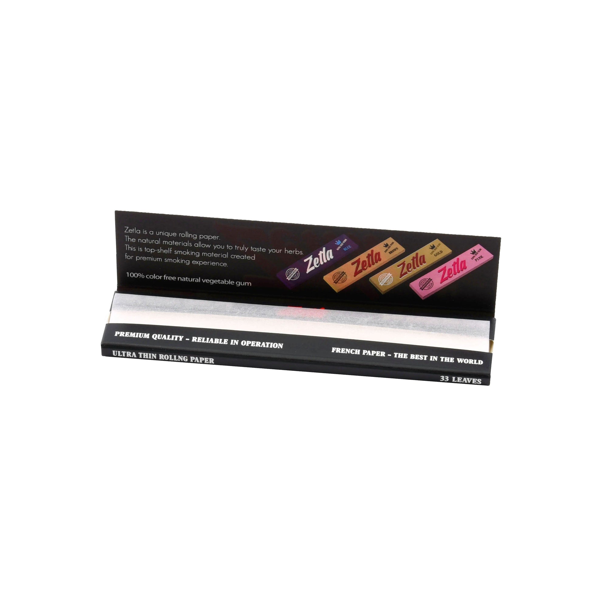 Zetla Rolling Papers Black King Size Slim (100 Packs) + Zetla Filtertips Black (100 Pcs) - Zetla