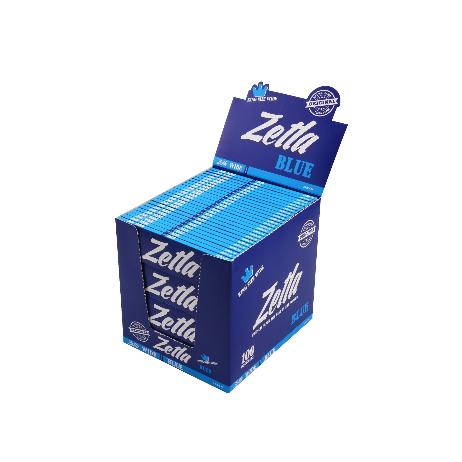 Zetla Rolling Papers Blue King Size Wide (100 Packs) - Zetla