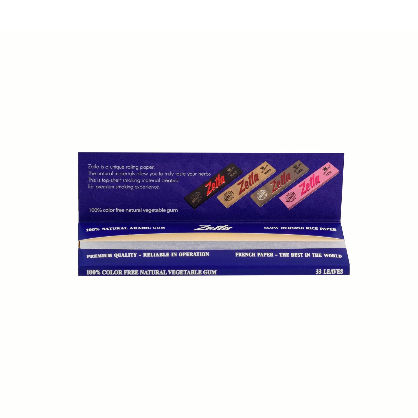 Zetla Rolling Papers Blue King Size Wide (100 Packs) - Zetla