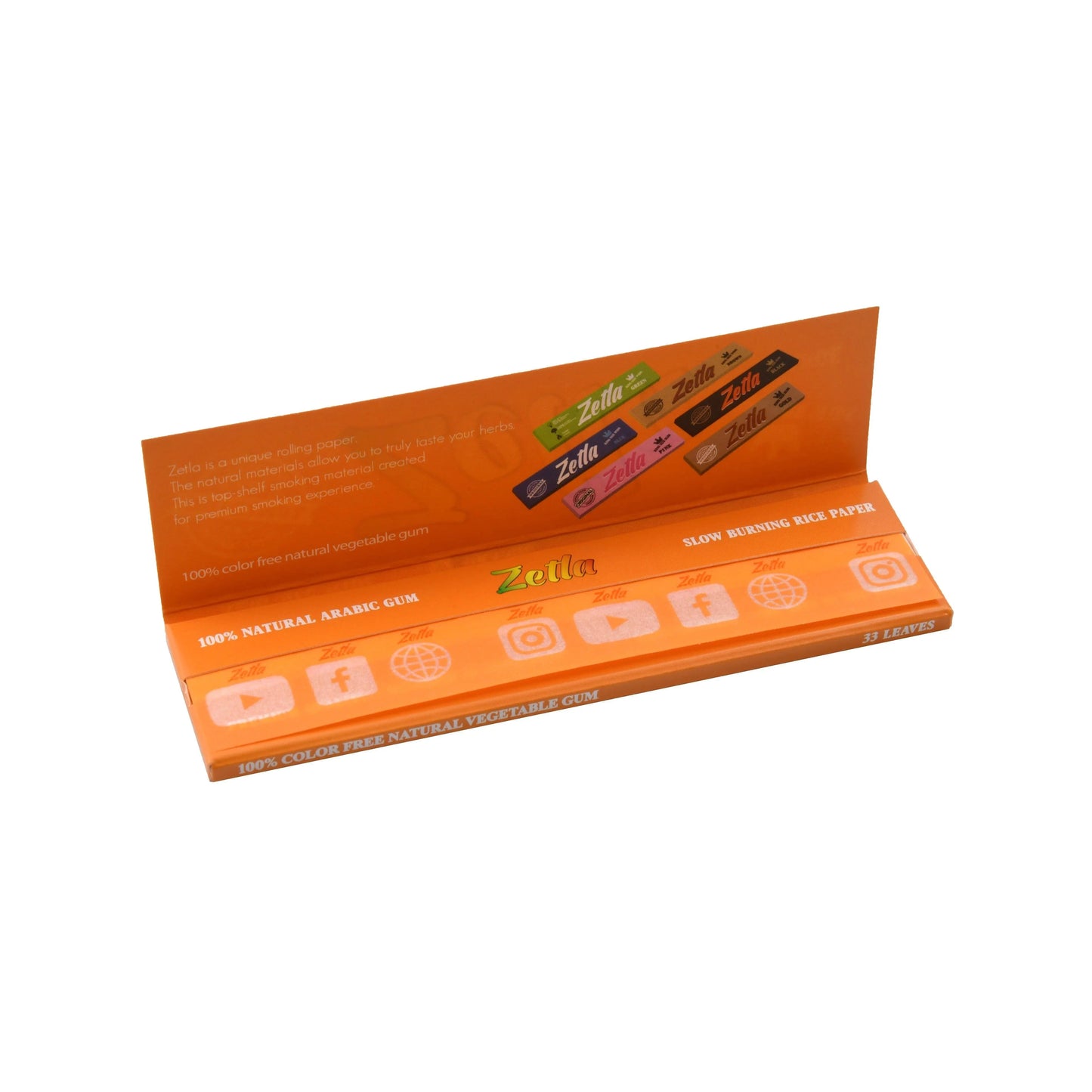Zetla Rolling Papers Orange King Size Wide (50 Packs) + Zetla Filtertips Orange (100 Pcs) - Zetla