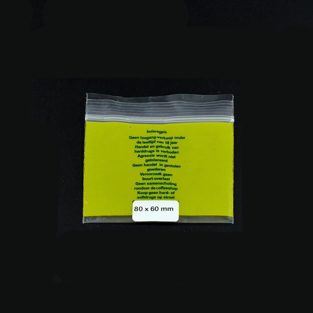 Ziplock Bag 80x60mm House Rules 0,07mm 1000 pcs - Zetla