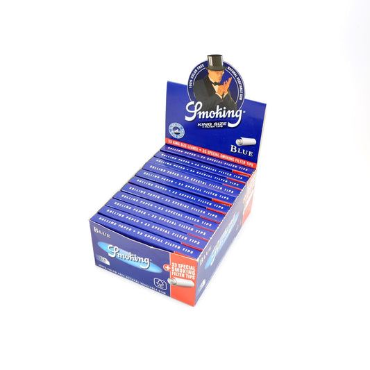 Rolling Papers Smoking Blue + Filters K.S Regular (24 Packs) - Zetla
