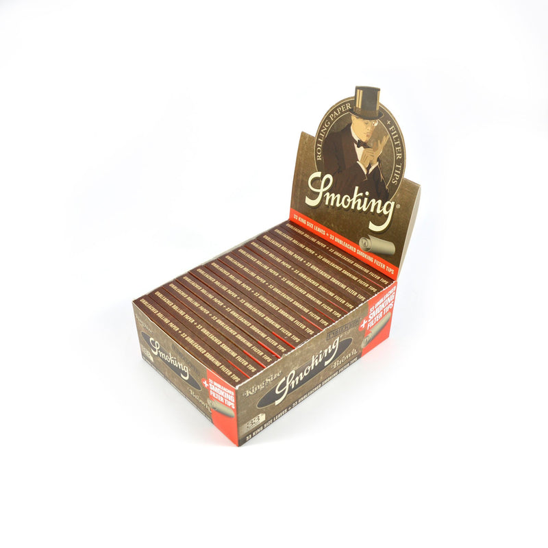 Rolling Papers Smoking Brown + Filters K.S Slim (24 Packs) - Zetla