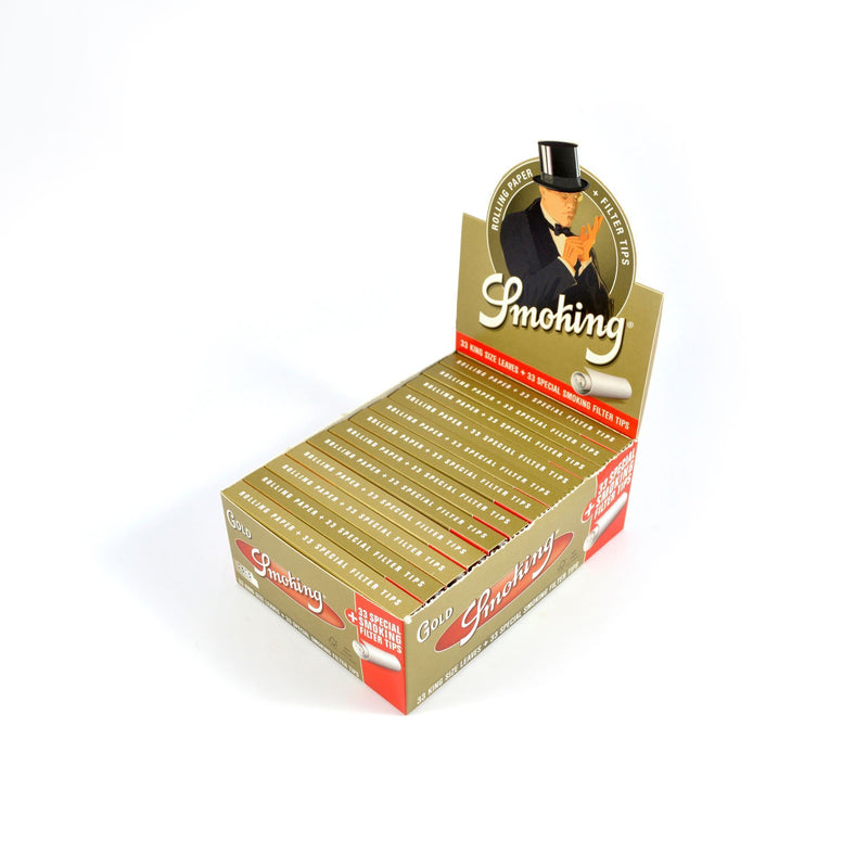 Rolling Papers Smoking Gold + Filters K.S Slim (24 Packs) - Zetla