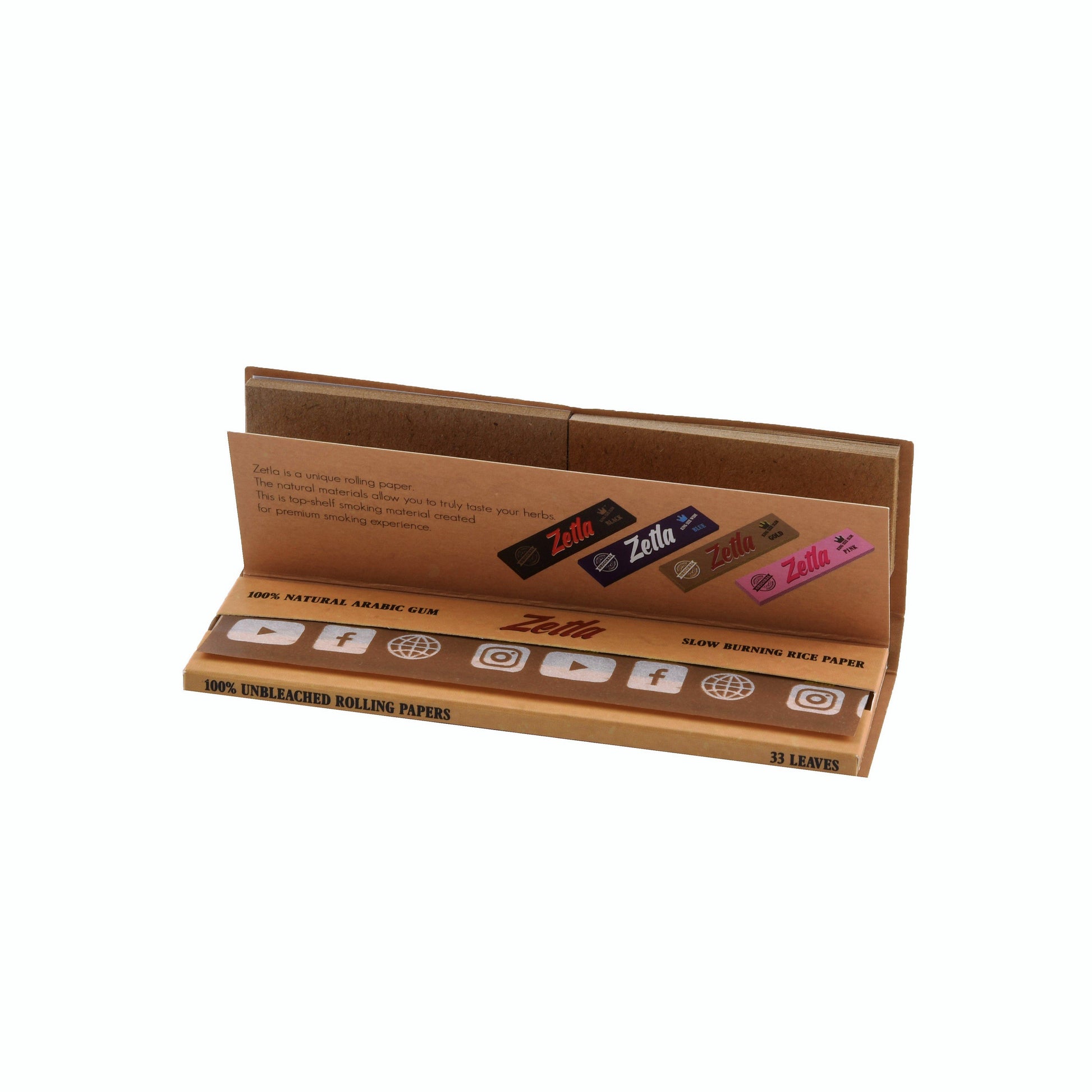 Zetla Rolling Papers Brown + Filters Wide (26 Packs) - Zetla