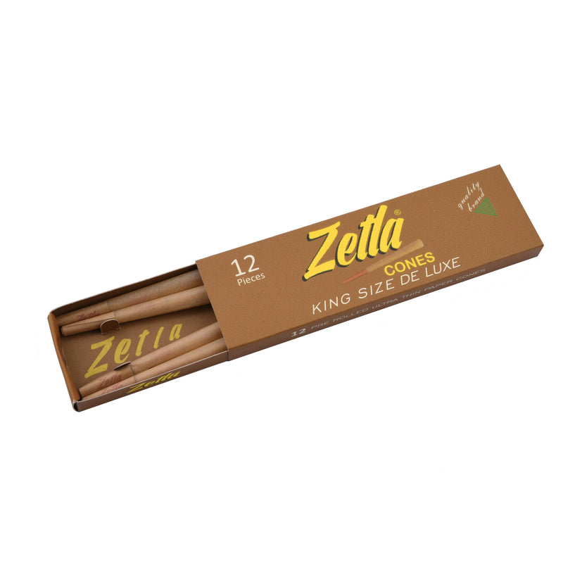 Pre Rolled Cones Zetla Brown King Size Deluxe (12 Pcs) - Zetla