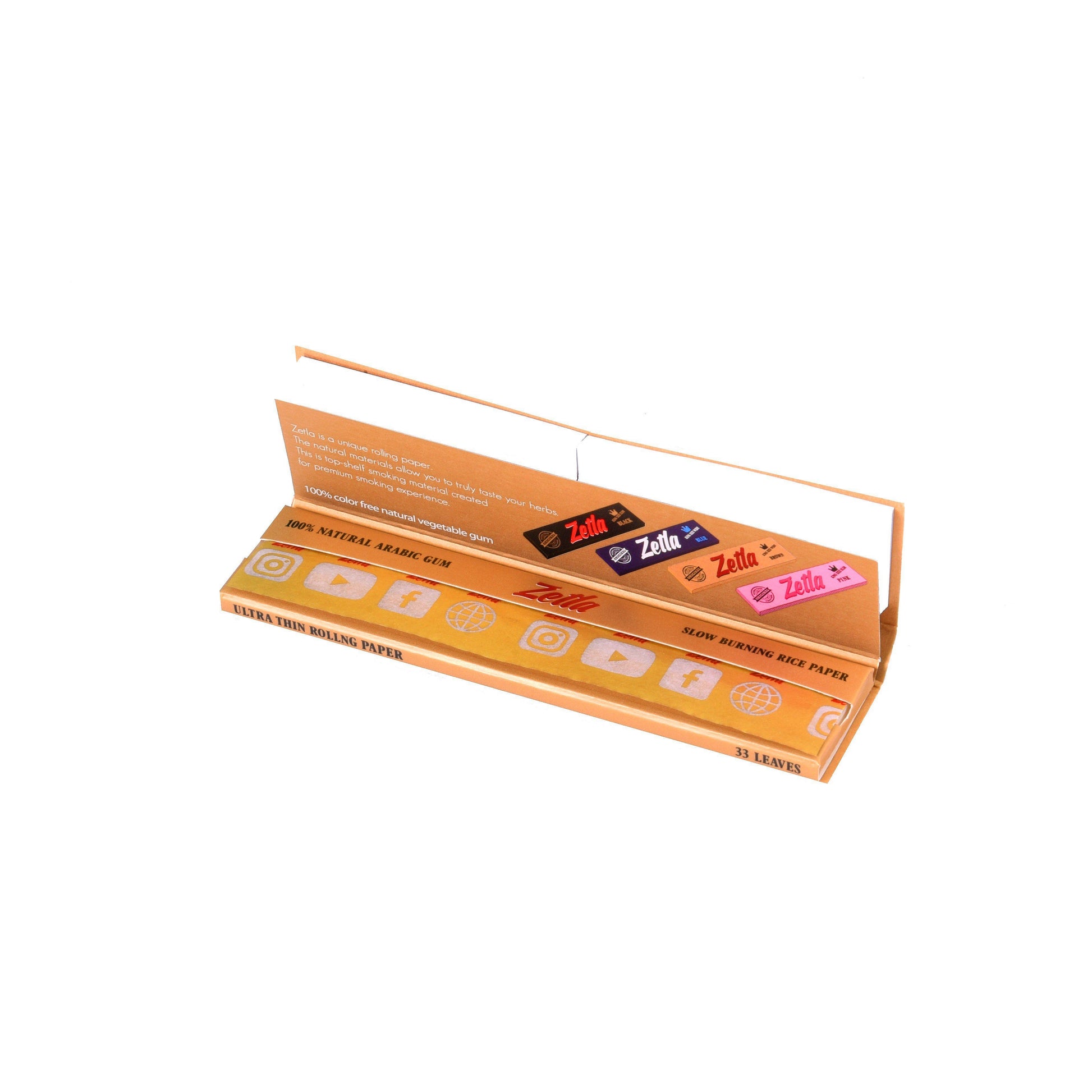 Zetla Rolling Papers Gold + Filters Slim (26 Packs) - Zetla