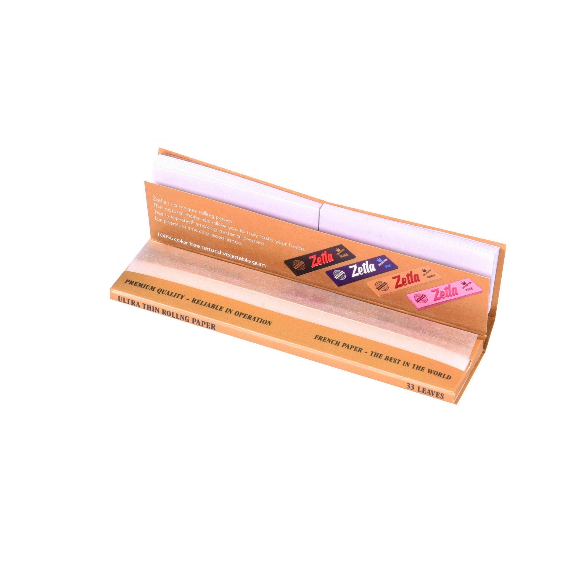 Zetla Rolling Papers Gold + Filters Slim (26 Packs) - Zetla